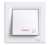 Bouton-poussoir simple "sonnette" avec cadre voyant lumineux bornes à vis Blanc Schneider Asfora