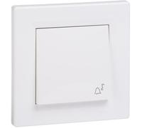 Bouton-poussoir "sonnette" + cadre étanche IP44 blanc, Schneider Asfora EPH0800221