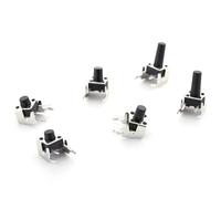 Bouton poussoir Tactile momentané PCB, 20 pièces, interrupteur à réinitialisation automatique à 4 broches, Angle droit avec stent 6 * 6 * 4.3/4.5/5/6/7/7.5/8/10/13mm(6x6x6.5mm)