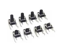 Bouton-poussoir Tactile momentané PCB 6x6, 20/50 pièces, interrupteur à réinitialisation automatique à 4 broches, Angle droit avec stent 6 * 6 * 4.3//5/6/7/8/9/10/11/12mm(50pcs,6x6x5mm)