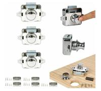 Bouton Poussoir Verrou Loquet - LARGEIGHT - 5 PCS - Chrome - Serrure sans clé - Usage meuble