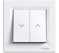 Bouton-poussoir volet roulant auto, blanc, Schneider Asfora EPH1300121