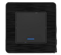 Bouton poussoir voyant en métal Noir brossé - Kouro - Zenitech