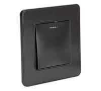 Bouton poussoir voyant en métal Noir brossé - Kouro - Zenitech