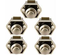 Bouton Poussoir - YYV - Lot de 5 - Nickelé - Mécanisme Cylindre Poussoir - Pour Armoire
