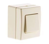 Bouton poussoir - ZENITECH - bouton poussoir en saillie - blanc - 10 A - 2300 W