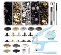 Bouton Pressant Avec Pince, 512 Kit Bouton Pressant, 5 Couleurs Boutons Pressants Avec outil de poinçonnage, outil pointu, outil concave pour la, les jeans, couture, le cuir, les vêtements