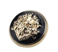 Bouton Pression 10pcs College Style Suit Buttons Vintage Pattern Golden Coat Jacket Buttons Sewing Accessories Handmade DIY Shirt Button(10PS Gd Black button,23mm)