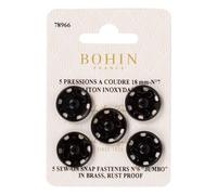 Bouton Pression À Coudre 18 Mm Noir Par 5