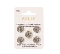 Bouton Pression Carte 5 Nickele N°5 (Boite De 5)