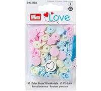 PrymLove Fermoirs Colorsnaps cœur sans couture plastique 12,4 mm 30 pièces Rose/Vert pâle/Bleu clair