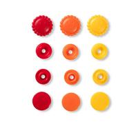 Bouton,Pression Color Snaps Fleur 13,6 Mm Jaune,Rouge,Orange 30 Pcs