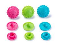 Bouton,Pression Color Snaps Fleur 13,6 Mm Turquoise,Vert,Fuchsia 30 Pcs