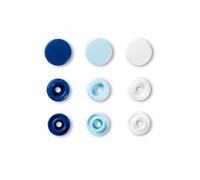 Bouton,Pression Color Snaps Rond 12,4 Mm Bleu,Bleu Clair,Blanc 30 Pcs