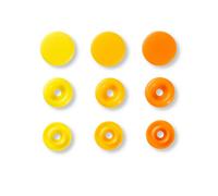 Bouton,Pression Color Snaps Rond 12,4 Mm Jaune,Jaune Foncé,Orange 30 Pcs