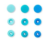 Bouton,Pression Color Snaps Rond 12,4 Mm Trio De Bleu 30 Pcs