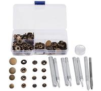 Bouton Pression Cuir avec Outil de Réglage 40 kits pour Vêtements en Cuir 633# Diamètre de 12mm 10mm 15mm 17mm(#1)