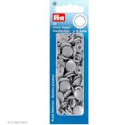 Bouton pression - PRYM - Rond 12,4 mm - Gris argenté - Lot de 30 pcs