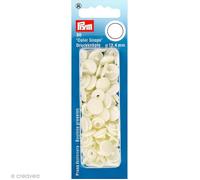 Bouton pression - PRYM - Rond Blanc perle - 12,4 mm - Lot de 30 pcs