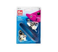 Prym Non-Sew Press Fasteners Jersey Brass Smooth Cap Black 12 mm
