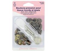 Bouton-pression - Tissu épais et lourds - Outil de pose inclus - 15 mm - Bronze - 8 pièces Bronze