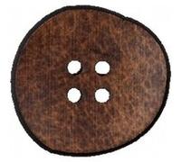 Bouton Recyclé cuir 20 mm X 2 motif brut - Union Knopf(...) - Marron Marron G