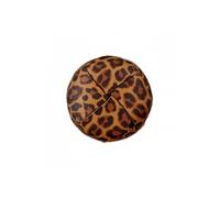 Bouton Recyclé cuir à queue 18 mm X 2 motif léopard -(...) - Marron