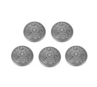 Bouton Rond de Vêtement en Alliage Noir, Lot de 5 Pièces