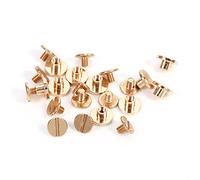 Bouton Rond en Laiton Massif, 10 Ensembles 5/6,5/8 Mm en Laiton Massif Bouton Goujon Vis Clou Vissé pour Cuir Rivet Ceinture Bricolage or Femme Costume Laine Manteau Bouton Mâle Veste Bouton(3#)