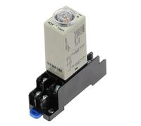 Bouton rotatif 1S/5S/10S/30S/60S/3M/5M/10M/30M, minuterie, relais de synchronisation AC/DC 24V H3Y-2 avec prise de Base PYF08A(Voltage DC 24V,0-5 Minute)