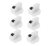 Bouton Rotatif de Remplacement Lot de 6, Cuisinière à Gaz | Plastique Blanc, Commande du Brûleur Chauffe-eau, Réglage Précis, Installation Facile