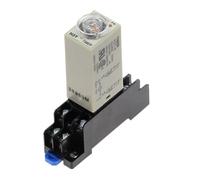 Bouton rotatif de retard de mise sous tension DPDT 1S/5S/10S/30S/60S/3M/5M/10M/30M, minuterie, relais de synchronisation AC/DC 24V H3Y-2 avec prise de Base PYF08A(Voltage AC 24V,0-3 Minute)