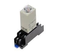 Bouton rotatif de retard de mise sous tension DPDT 1S/5S/10S/30S/60S/3M/5M/10M/30M, minuterie, temps de synchronisation AC/DC 24V H3Y-2 avec prise de Base PYF08A(Voltage DC 24V,0-10 Minute)