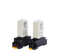 Bouton rotatif de retard de mise sous tension DPDT 5S/10S/30S/60S/3M/5M/10M/30M, minuterie, relais temporisé AC 24V 220V 380V H3Y-2 avec prise de Base(VoltageAC380V,10M)