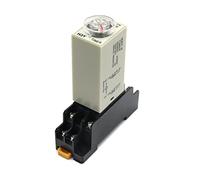 Bouton rotatif de retard mise sous tension, ca 110V 220V 380V DPDT 5s 10S 30S 60S 3M 5M 10M 30M, minuterie relais temporisé H3Y-2 avec prise Base(Voltage Ac 220v,0-10 Seconds)