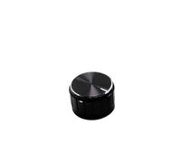Bouton rotatif en alliage d'aluminium moleté pour potentiomètre de 6 mm de diamètre - 21 x 10 mm - Noir