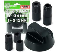 Bouton Rotatif pour Plaque de Cuisson Gaz ou Four avec Set de 5 Adaptateurs pour Axe Encastré - Garantie de 5 Ans - ONIX TECH