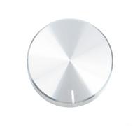 Bouton rotatif pour potentiomètre à utiliser avec arbre moleté de 6 mm et dimension de montage de 30 mm (argenté)
