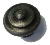 Bouton rustique BROS N°24 acier patiné verni - Ø30 - 24-A-30-3 Noir G