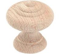 Bouton rustique pour porte de meuble diamètre 40mm hauteur 35mm hêtre brut - CADAP - 7040/1S