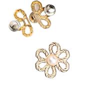 Bouton Serre Taille Pantalon Lot de 5 boutons de serrage for la taille, clip détachable, boucle réglable, sans couture, bouton rétractable for pantalon(Gold)