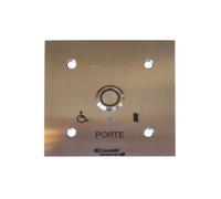 Bouton Sonore + Led Monté Sur Façade Inox 100X100 Gravée Porte Braille - COMELIT BP/308L