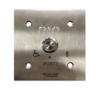 Bouton Sonore + Led Monté Sur Façade Inox 100X100 Gravée Porte Braille - COMELIT BP/408L