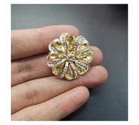 Bouton strass 1 bouton en métal de 30 mm, tige strass, for invitation, ruban, décoration mariage, bricolage, couture, vêtements, accessoires pour Couture(Gold,3pcs)