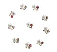 Bouton Strass pour Femme Boutons en strass forme de fleur, 10 pièces, for épingles à cheveux, décoration vêtements, artisanat Vintage, accessoires couture for(Color 9)