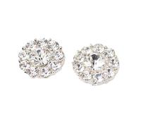 Bouton strass transparent à coudre for centre de fleur, décoration chaise mariage, 15-18 mm, 5 pièces, tige arrière, couleur argent pour chemise, adaptées à la couture(18MM 5PCS)