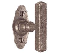 Bouton sur platine BELLAC fer cémenté patiné verni BOUVET BO48PB7032