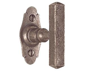 Bouton sur platine BELLAC fer cémenté patiné verni BOUVET BO48PB7032