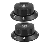 Bouton Thermostat Four 2 Pièces Plastique Noir, Axe