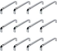 Bouton Tirer Poignée Poignées De Porte Poignées Carrées D'armoires De Cuisine Poignées De Tiroir En Alliage D'aluminium Quincaillerie D'armoires De Cuisine Chrome, Centre De Trou De 128 Mm, 12 Pcs